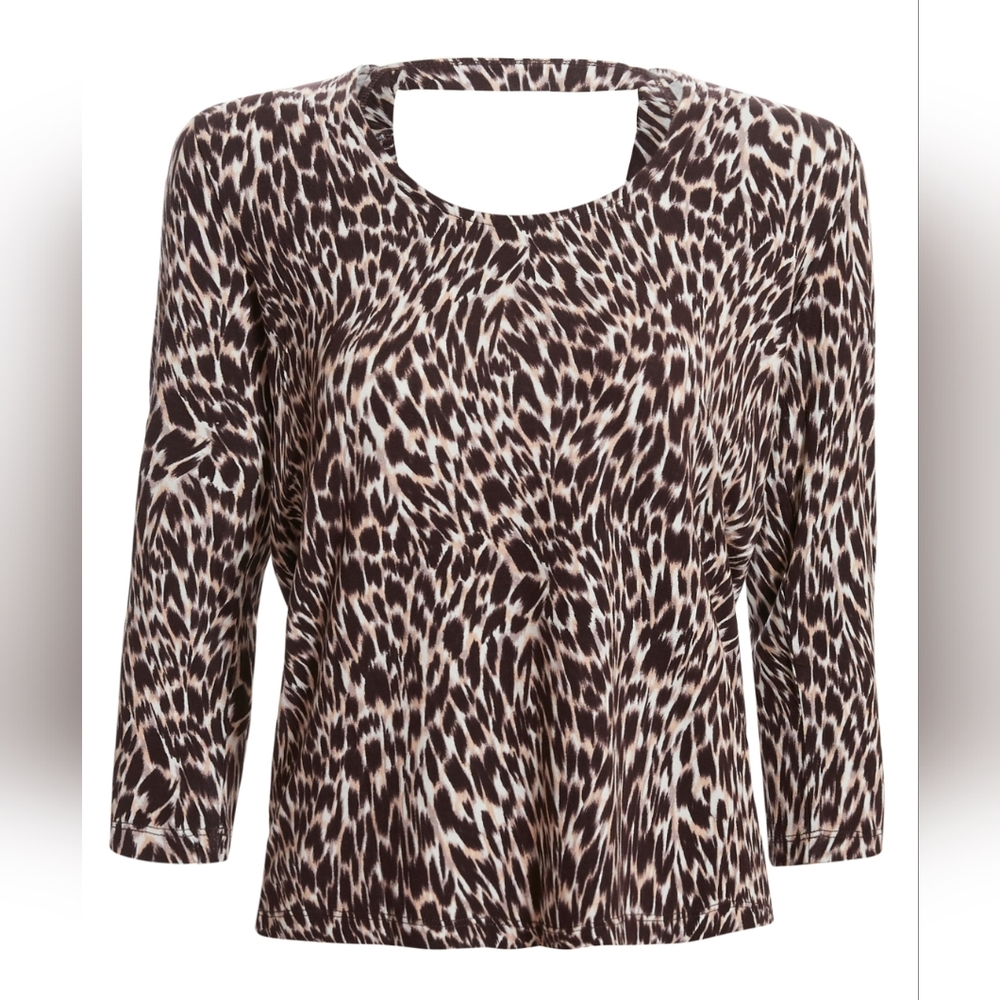 Liverpool Open Back Animal Print Top